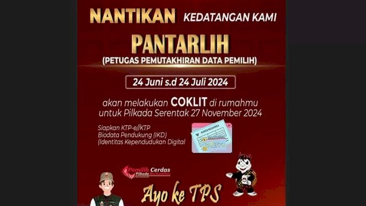 Ilustrasi pelaksanaan Coklit Pilkada Serentak 2024 oleh petugas Pantarlih KPU Banyuwangi
