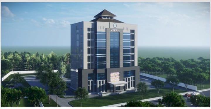 Gambar Tower Vokasi sembilan lantai berlokasi di wilayah Kebomas, Kabupaten Gresik/Ist