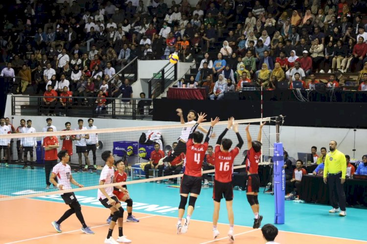 Teks foto: Gelaran Asian Men’s U-20 Volleyball Championship (AVC) Tahun 2024 di DBL Arena/ist