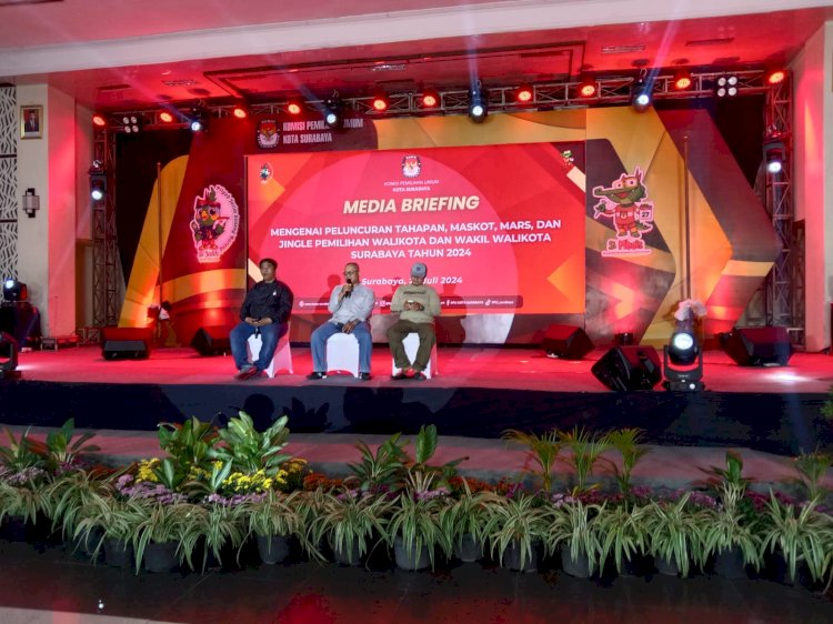 Teks foto: Peluncurkan maskot dan jingle Pilkada Surabaya 2024/RMOLJatim