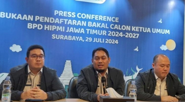 Konferensi pers HIPMI Jatim di Surabaya/antara