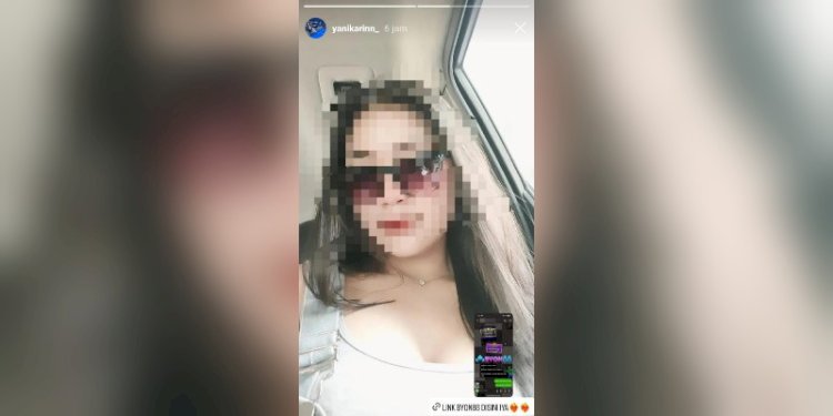 Akun milik selebram @Yanikarinn_ mempromosikan situs judi online BYON88/Net