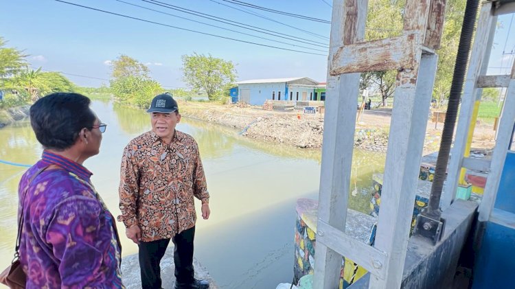 Bambang Haryo Soekartono (BHS), saat mendatangi lokasi jembatan di Desa Kedungpeluk yang ambrol/Ist