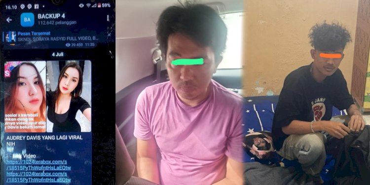 MRS (22) dan JE (35) pelaku penyebaran video porno mirip anak David 'Naif', Audrey Davis./Ist