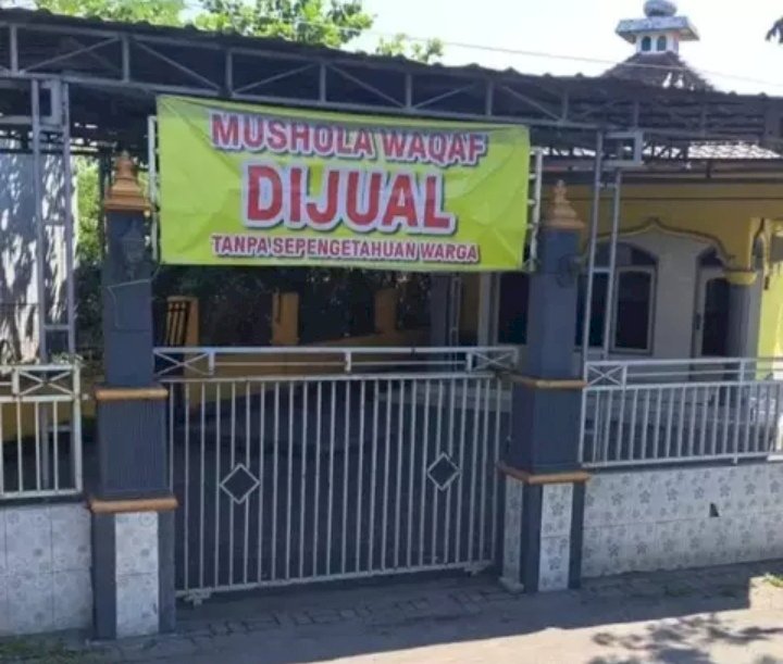 Mushola waqaf dijual tanpa sepengetahuan warga di Gresik/Ist