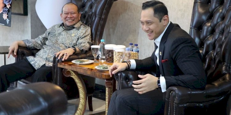 Ketua DPD AA LaNyalla Mahmud Mattalitti dan Menteri Agraria dan Tata Ruang (ATR)/Kepala Badan Pertanahan Nasional (BPN), Agus Harimurti Yudhoyono (AHY)/Ist