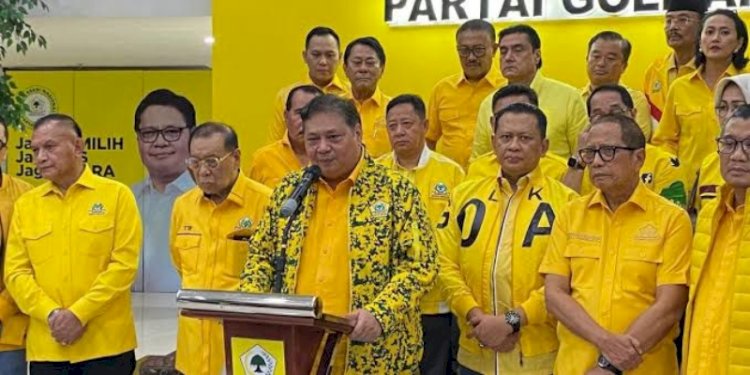 Ketua Umum Golkar Airlangga Hartato dan para petinggi Golkar/Net