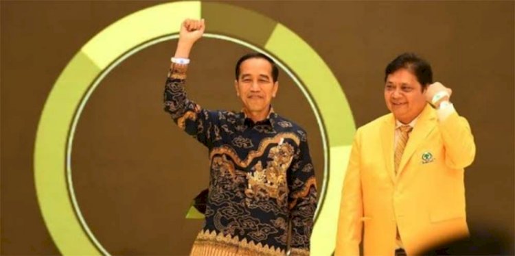 Presiden Joko Widodo dan Airlangga Hartarto/Ist