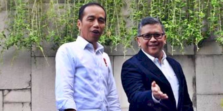 Presiden Joko Widodo dan Sekretaris Jenderal PDIP Hasto Kristiyanto/Net