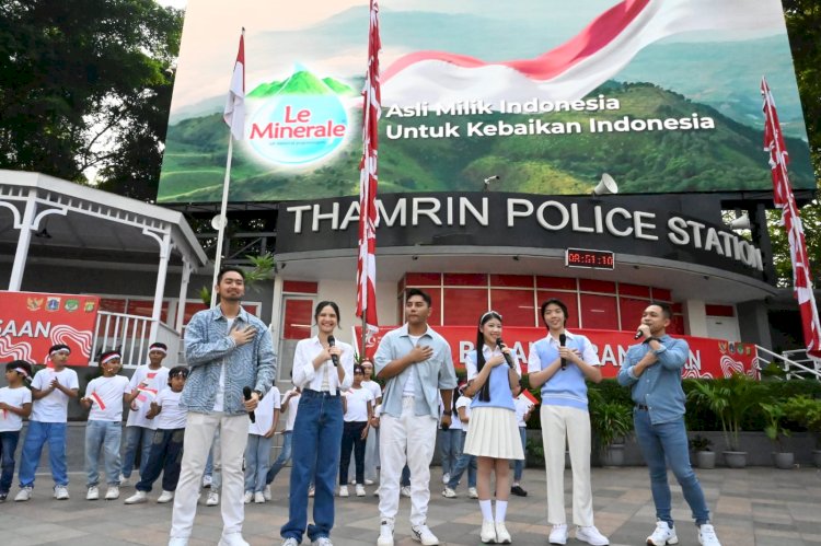Momen Le Minerale memperingati HUT RI ke-79 di Bundaran HI pada 18 Agustus 2024/Ist