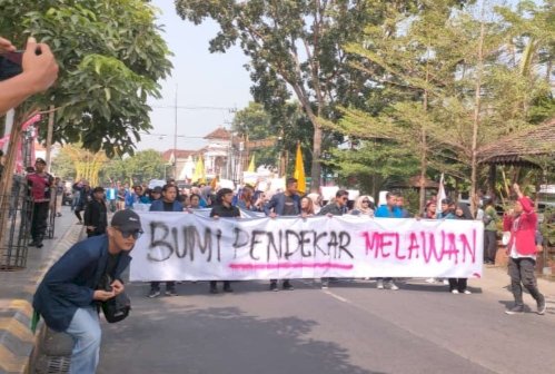 Aksi demonstrasi mahasiswa Madiun/RMOLJatim