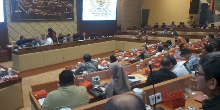 Rapat dengar pendapat dan konsultasi revisi PKPU antara DPR, penyelenggara pemilu dan pemerintah di ruang Komisi II DPR RI, Gedung Nusantara Komplek Parlemen, Senayan, Minggu (25/8)/RMOL