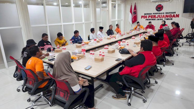 PDIP Jatim menerima kunjungan partai non parlemen yang tergabung dalam Koalisi Jatim Menang 
