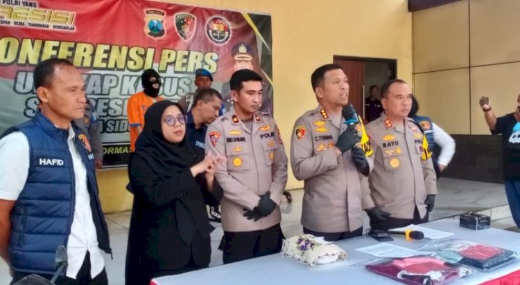 Kapolresta Sidoarjo, Kombespol Christian Tobing saat rilis pelaku pencabulan/Ist