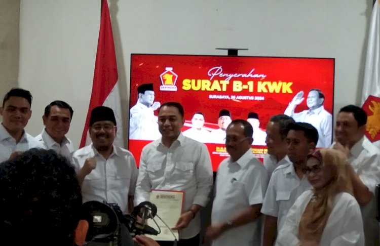 Gerindra Serahkan rekom Eri - Armuji maju Pilkada Surabaya/RMOLJatim
