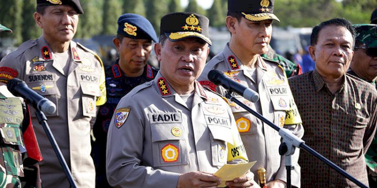 Kaops Puri Agung II, Komjen Fadil Imran, dalam Apel Gelar Pasukan di Lapangan Renon, Denpasar, Bali, Jumat (30/8)/Humas Polri