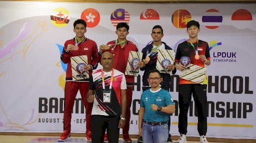 Indonesia menjadi juara umum di ajang Asian School Badminton Championship (ASBC) 2024 dengan meraih 6 medali emas, 2 medali perak, dan 2 medali perunggu/Ist