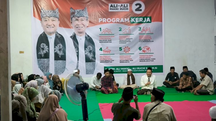 Cabup Banyuwangi nomor urut 2, Gus Ali Makki menyapa tretan-tretan Muncar/ist