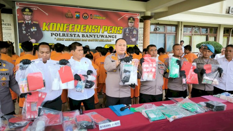 Kapolresta Banyuwangi, Kombes Pol Nanang Hariyanto gelar pres rilis ungkap kasus narkoba/ist