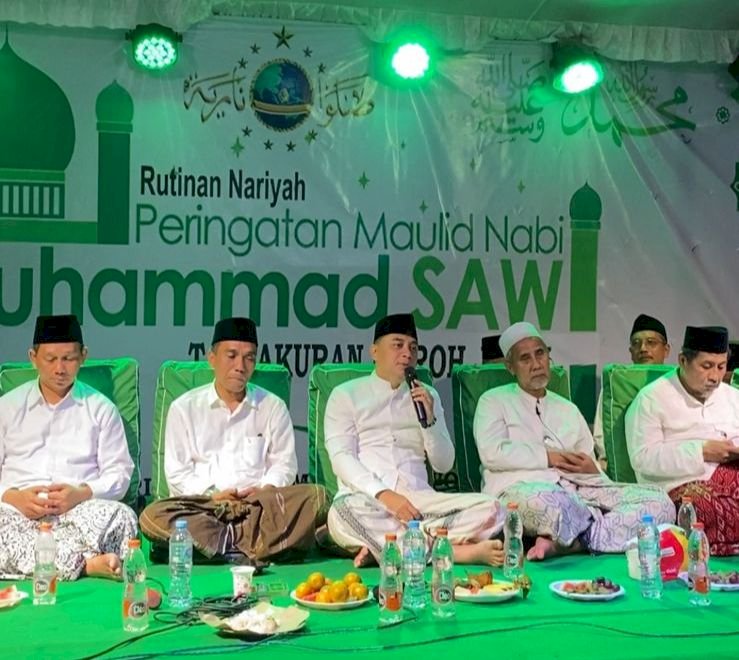 Teks foto: Eri Cahyadi menghadiri peringatan Maulid Nabi Muhammad SAW di Gubug Nariyah/RMOLJatim