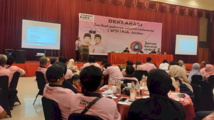 Calon Bupati Jember Gus Fawait di acara deklarasi dukungan SPSI Kabupaten Jember/RMOLJatim