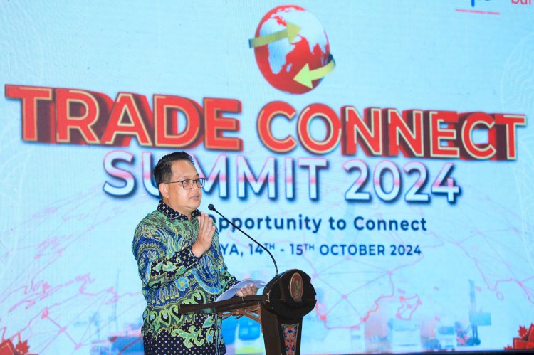 Pj Gubernur Adhy saat Pembukaan Bank Jatim Trade Connect Summit 2024/Ist