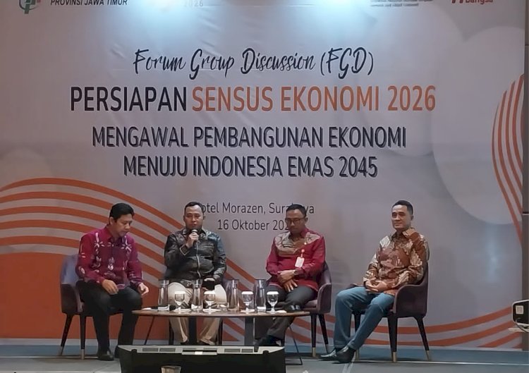 Forum Group Discussion (FGD) yang digelar BPS Privinsi Jawa Timur dengan tema ‘Persiapan Sensus Ekonomi 2026, Mengawal Pembangunan Ekonomi Menuju Indonesia Emas 2045’, Rabu (16/10)/Ist