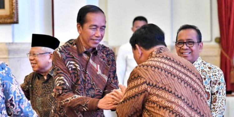 Presiden Joko Widodo dan Prabowo Subianto di Istana Negara, Jakarta, Jumat (18/10)/Ist