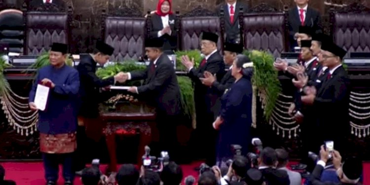 Presiden Prabowo Subianto usai mengucap sumpah jabatan di Gedung Nusantara, Kompleks Parlemen, Senayan, Minggu, 20 Oktober 2024/RMOL
