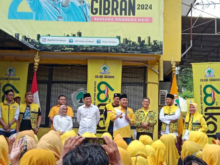 Teks foto: Arif Fathoni saat memberikan sambutan/RMOLJatim