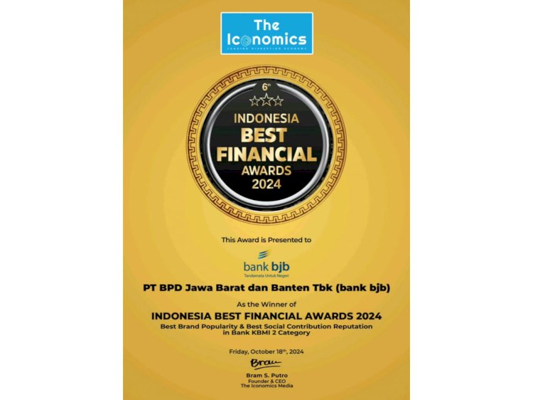 Bank bjb Perkuat Posisi dengan Dua Penghargaan di Indonesia Best Financial Awards 2024/Istimewa