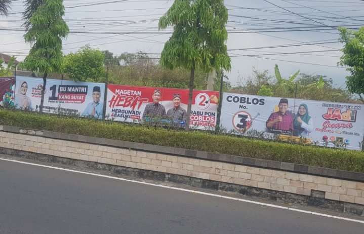 Banner tiga pasangan calon bupati dan wakil bupati Magetan/Ist