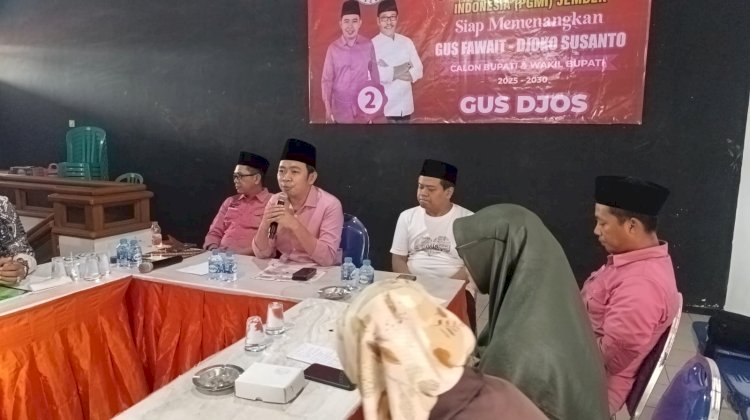 Cabup Gus Fawait saat menemui guru madrasah/Ist