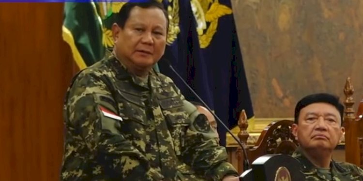 Tangkapan layar Presiden Prabowo Subianto di Akademi Militer, Magelang, Jawa Tengah, Jumat, 25 Oktober 2024/Rep