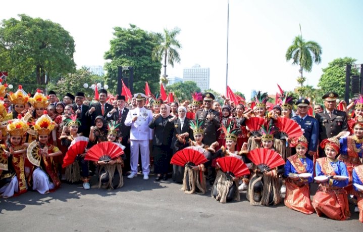 PJs Wali Kota Surabaya Restu Novi Widiani didampingi jajaran Forkopimda Kota Surabaya/ist