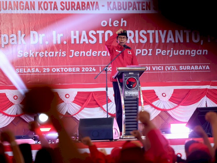 Teks foto Adi Sutarwijono saat konsolidasi pemenangan Pilgub Jatim 2024/RMOLJatim