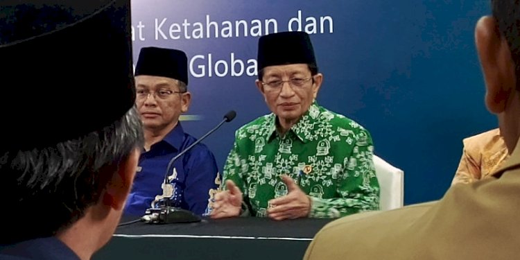 Menteri Agama Nasaruddin Umar dalam konferensi WZWF di ISEF 2024, JCC, Jumat 1 November 2024/RMOL