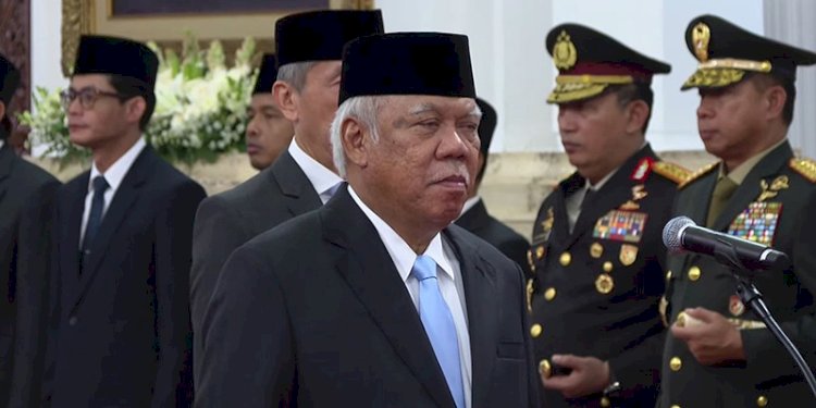Basuki Hadimuljono saat dilantik sebagai Kepala Otorita Ibu Kota Nusantara (IKN) di Istana Negara/Istimewa