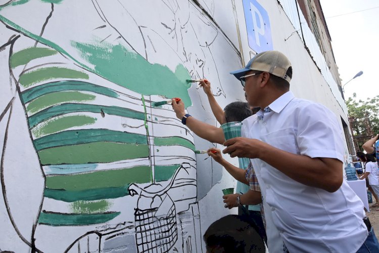 Mural yang dikemas dalam acara Pekan Kota Lama Surabaya/ist