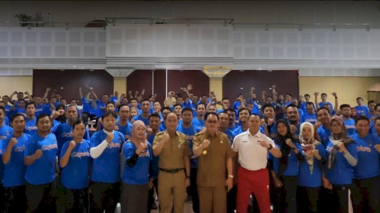 Pjs Bupati Blitar Jumadi membuka Bimtek penyusunan program latihan dan pencegahan cedera olahraga prestasi tahun 2024/Ist