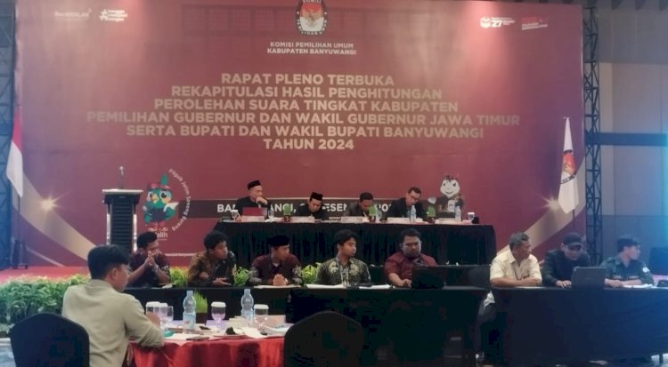 Rekapitulasi Suara Pemilihan Gubernur-Wakil Gubernur Jatim dan Bupati-Wakil Bupati Banyuwangi pada Pilkada serentak 2024/RMOLJatim