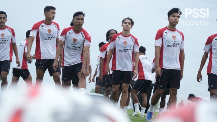 Timnas Indonesia saat akan menghadapi Bali United dalam laga uji coba/PSSI