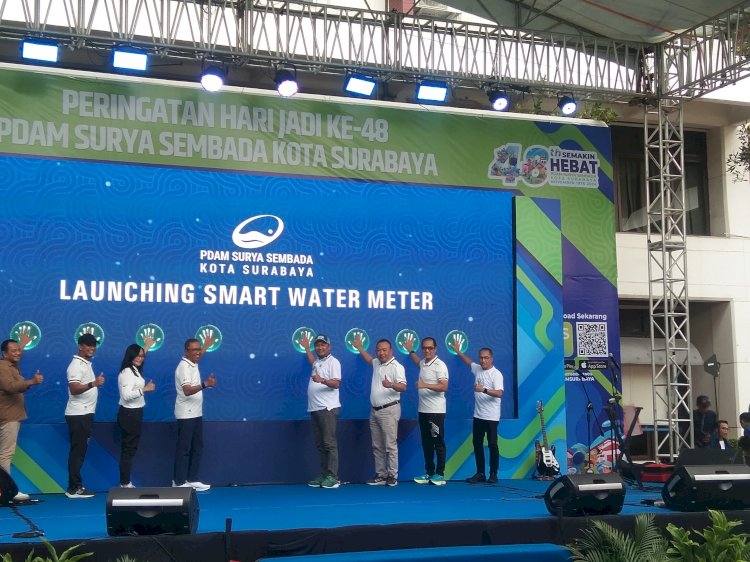 Teks foto: Peluncuran meter air pintar untuk dukung Smart City/RMOLJatim