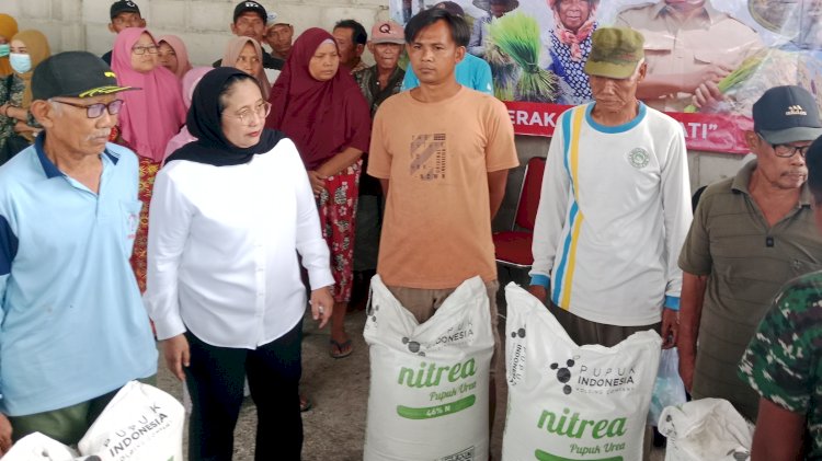  Petani di desa desa Sidorejo kecamatan Kebonsari kabupaten Madiun saat menerima bantuan pupuk Gratis dari YGSN.