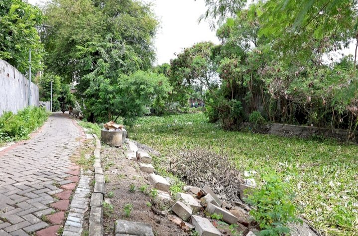 Kondisi sungai avur yang dipenuhi tanaman enceng gondok/RMOLJatim