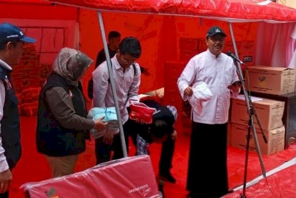 Menteri Sosial Saifullah Yusuf saat peresmian lumbung sosial di Desa Blimbing, Kecamatan Mojo, Kabupaten Kediri/antara