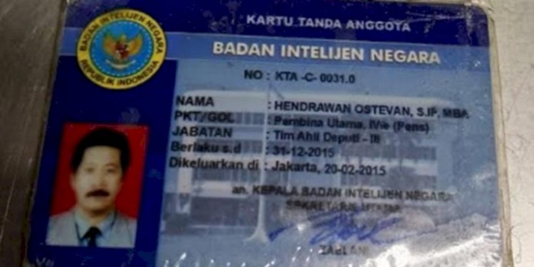 KTA BIN milik almarhum Brigjen TNI (Purn) Hendrawan Ostevan/Ist