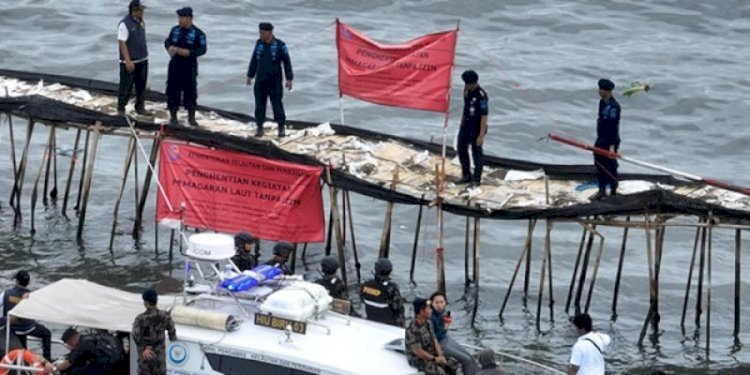 Pagar laut di Tangerang/Ist