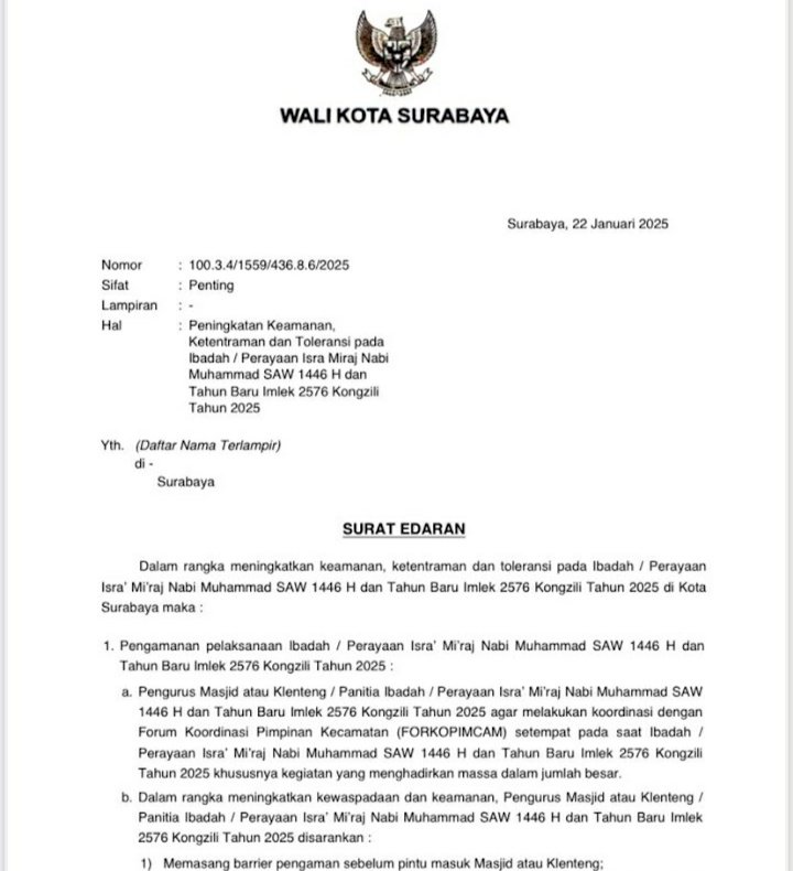 SE Pengamanan Isra Mikraj dan Tahun Baru Imlek/ist