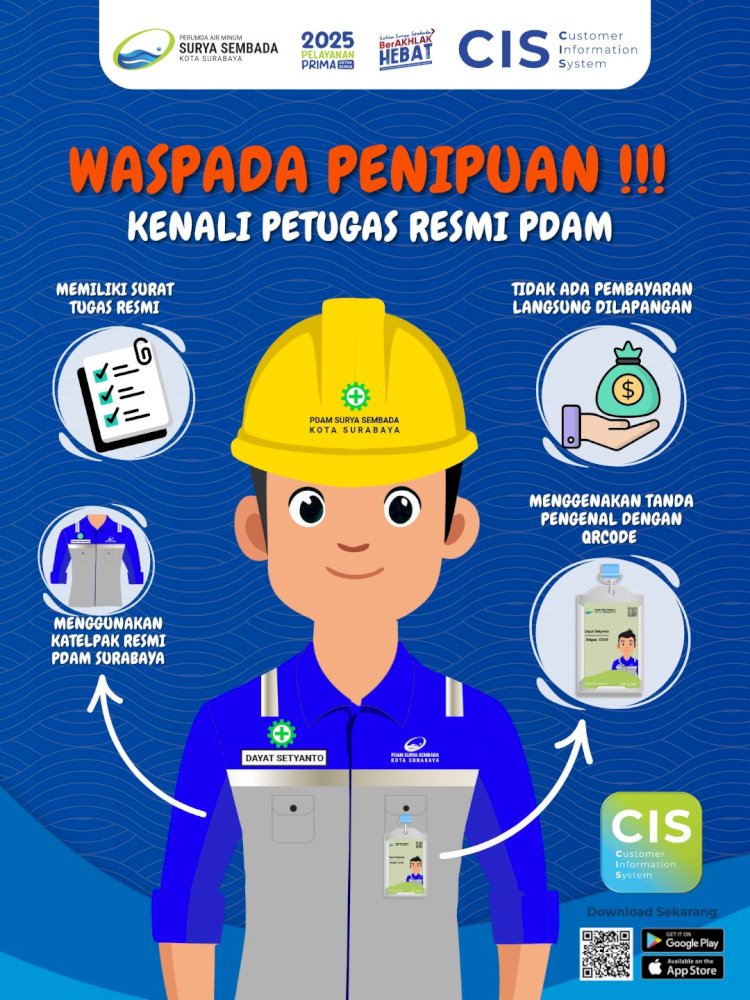 Waspada penipuan mengaku petugas PDAM Surabaya/ist